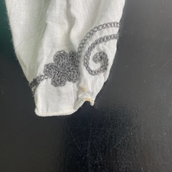 North Shore White Flowy Boho Embroidered Long Sleeve Tunic Top Shirt One Size - Picture 7 of 11